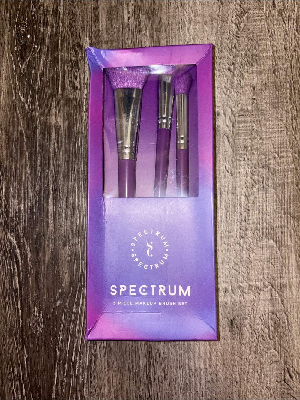 3-Piece Purple Makeup Brush Set for Women
